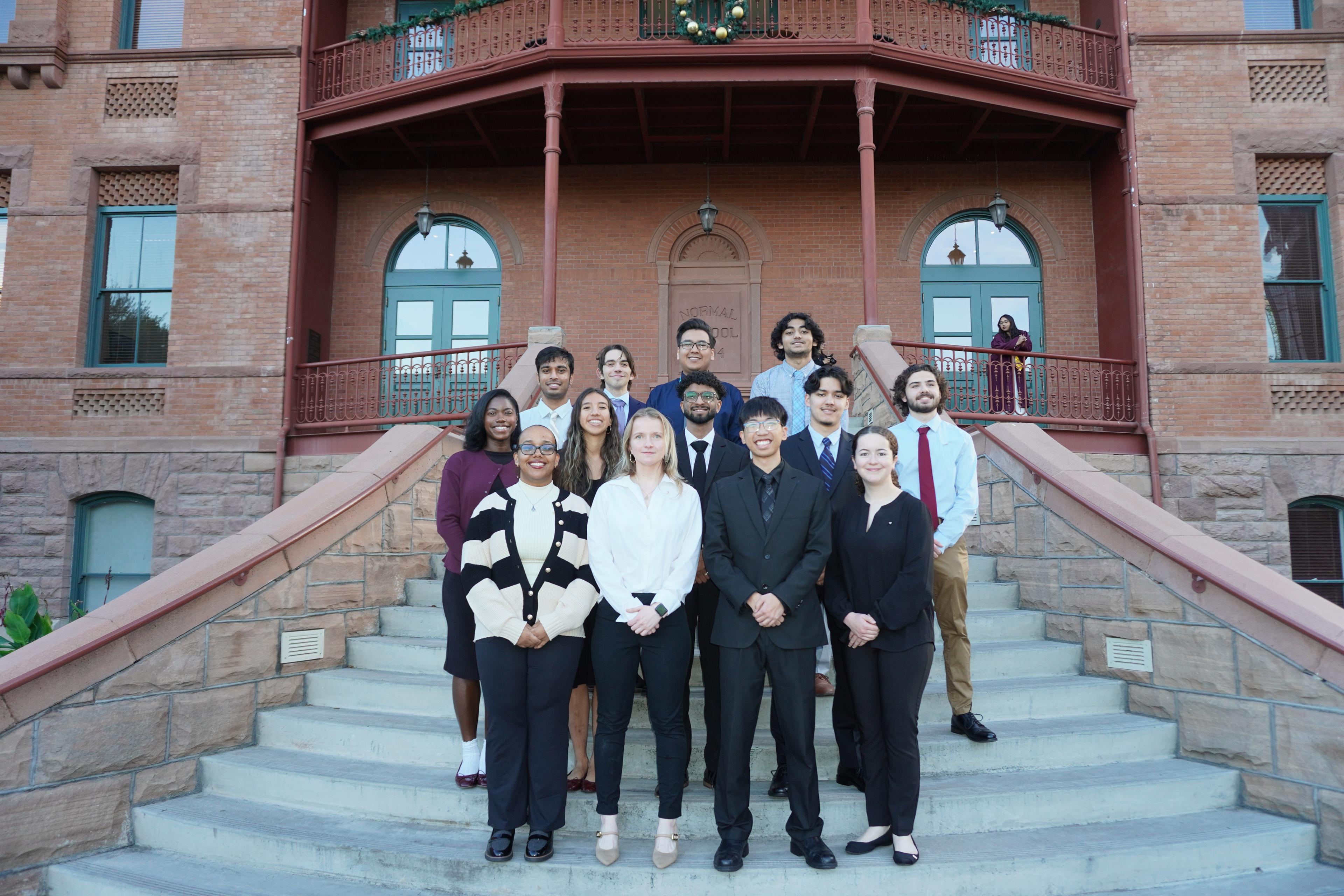 Theta Tau members in professional attire